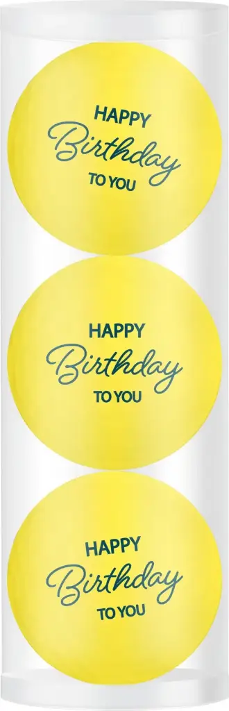Pack 3 Balles Happy Birthday - Jaune - LEGEND
