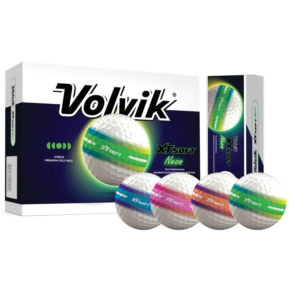 Balle 3 Pièces - XT SOFT Néon - Blanche - 12 Balles - VOLVIK