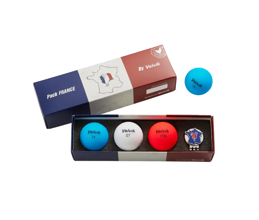 COFFRET FRANCE-3 Balles + Marque Balle-VOLVIK