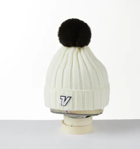 [VV0500300] Bonnet avec pompon - Blanc - Femme - VOLVIK