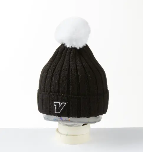[VV0500310] Bonnet avec pompon - Noir - Femme - VOLVIK
