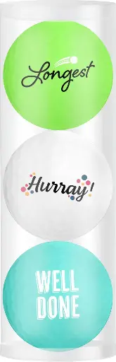 [WS9900093] Pack 3 Balles "Longest - Hurray - Well Done" - Vert/Blanc/Bleu - LEGEND