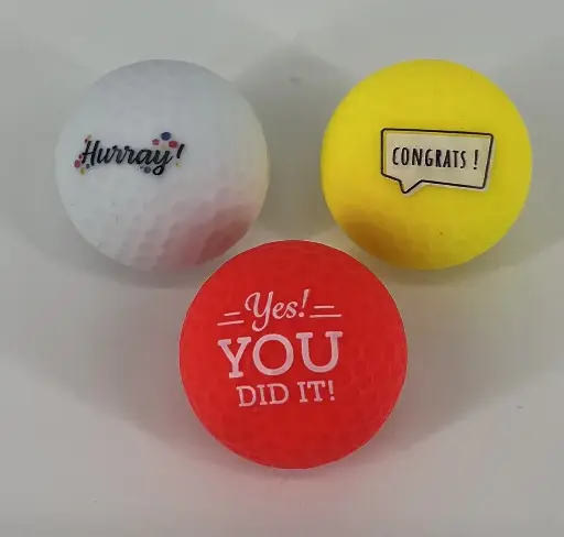 [WS9900097] Pack 3 Balles "Congrats - Hurray - Yes you did it" - Jaune/Blanc/Rouge - LEGEND