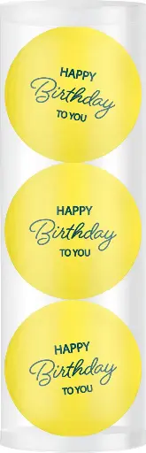 [WS9900119] Pack 3 Balles Happy Birthday - Jaune - LEGEND