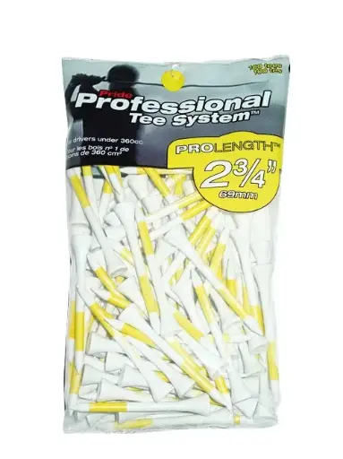 [TS6202002] Tee Bois PRIDE 2 3/4 inch 69mm - 100 Pièces - Jaune - LEGEND