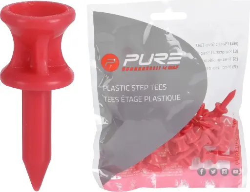 [P2I641350] Tee Plastique 31mm - 30 Pièces - Rouge - PURE