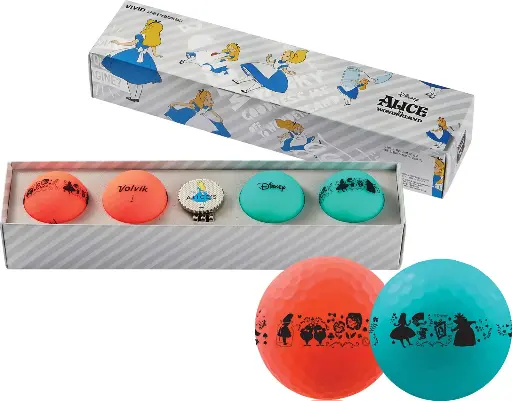 [VV0001930] Coffret DISNEY Alice aux Pays des Merveilles - 4 Balles + Marque Balle - VOLVIK